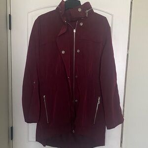 Women's Burgundy Rain Jacket